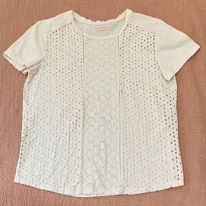 Light pink Eyelet Short Sleeve Top